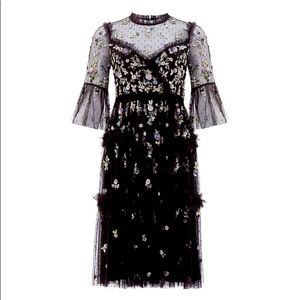 Needle&Thread Shimmery Long Sleeve Dress.